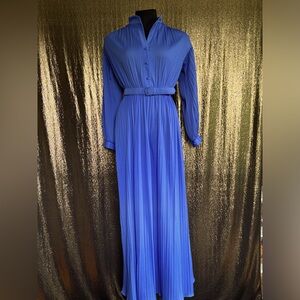 70s Vintage Periwinkle Blue Prairie Dress